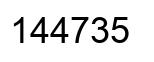 Number 144735 black image