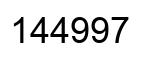 Number 144997 black image