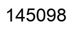 Number 145098 black image