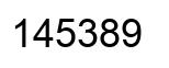 Number 145389 black image