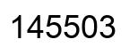 Number 145503 black image