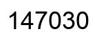 Number 147030 black image