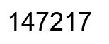 Number 147217 black image