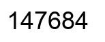 Number 147684 black image