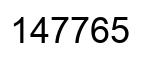 Number 147765 black image