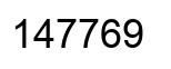 Number 147769 black image