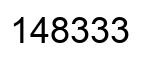 Number 148333 black image