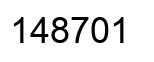 Number 148701 black image