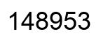 Number 148953 black image