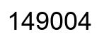 Number 149004 black image