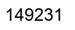 Number 149231 black image