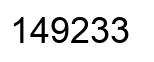 Number 149233 black image
