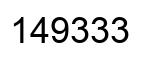 Number 149333 black image