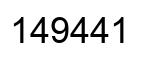 Number 149441 black image
