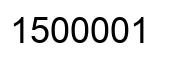 Number 1500001 black image