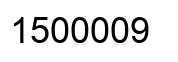 Number 1500009 black image