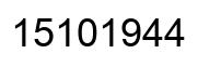 Number 15101944 black image