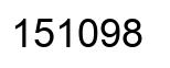 Number 151098 black image