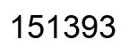 Number 151393 black image