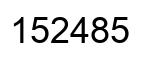 Number 152485 black image