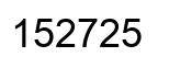 Number 152725 black image
