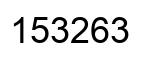 Number 153263 black image