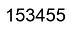 Number 153455 black image