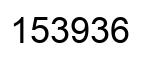 Number 153936 black image