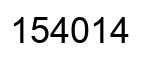 Number 154014 black image