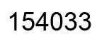 Number 154033 black image
