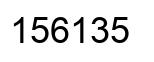 Number 156135 black image