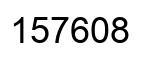 Number 157608 black image