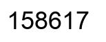 Number 158617 black image