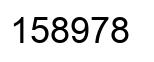 Number 158978 black image