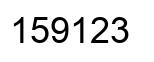 Number 159123 black image