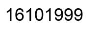 Number 16101999 black image
