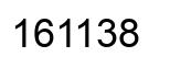 Number 161138 black image
