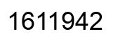 Number 1611942 black image