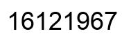 Number 16121967 black image