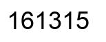 Number 161315 black image