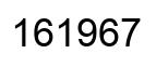 Number 161967 black image
