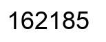 Number 162185 black image
