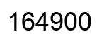 Number 164900 black image