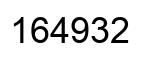 Number 164932 black image