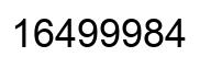Number 16499984 black image