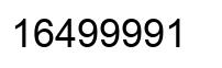 Number 16499991 black image