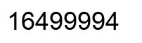 Number 16499994 black image