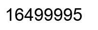 Number 16499995 black image