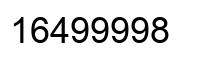 Number 16499998 black image