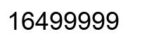 Number 16499999 black image